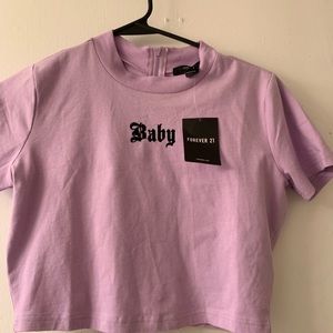 Lavender shirt crop top